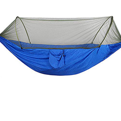 HUANXI Ligero Soltero Amacas Terraza con Bolsa De Almacenamiento + Correa,300kg de Capacidad de Carga (250x120cm) Azul Silla Colgante con Soporte para características