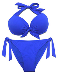 eonar Conjunto de Bikini para Mujer, Sujetador para El Cuello, Parte Superior De Bikini Push Up con Cintura Baja, Ajustable Trajes de baño (XL,Blue) en oferta