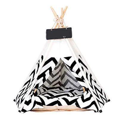 Tipi para Mascotas, Carpa De Lona De Algodón para Perros (Cachorros) Y Gatos, Carpas Portátiles para Perros, Peluches Lavables para Perros Y Gatos, Ca