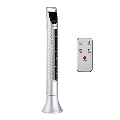Klarstein Mount Everest - Ventilador de columna, Oscilación 80 °, Temporizador, Pantalla táctil, Mando a distancia, Diseño de torre con pedestal, Caud