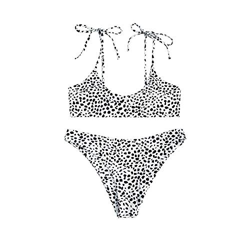 ZAFUL - Conjunto de bikini de dos piezas con sujetador ajustable y correa de espalda, bañador triángulo con estampado de pájaros Color negro. L en oferta