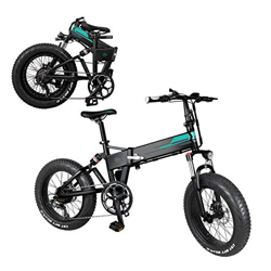 Coolautoparts Bicicleta Eléctrica Plegable Ruedas Anchas 20 x 4 Pulgadas 250W 30km/h Bicicleta de Ciudad/Montaña Ciclomotor de 3 Niveles de Aceleració características