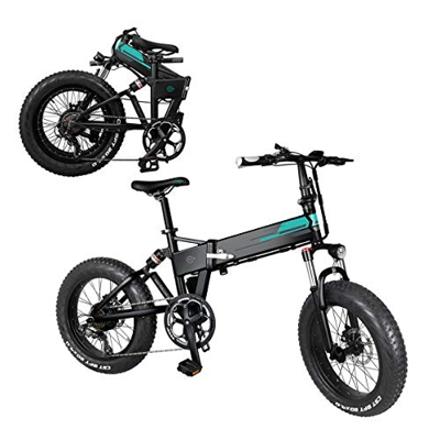 Coolautoparts Bicicleta Eléctrica Plegable Ruedas Anchas 20 x 4 Pulgadas 250W 30km/h Bicicleta de Ciudad/Montaña Ciclomotor de 3 Niveles de Aceleració