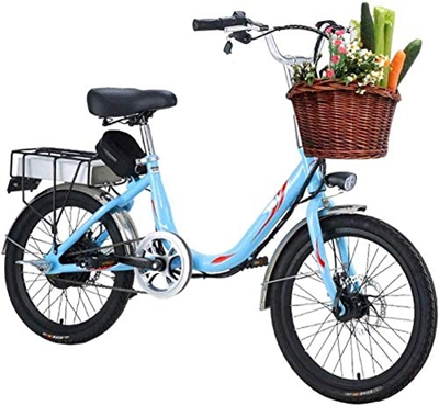 GYL Bicicleta eléctrica Scooter para mujer, viaje para adultos, 20 pulgadas, 7 velocidades, velocidad variable, 48 V, 8 / 10Ah, batería para viajes ur