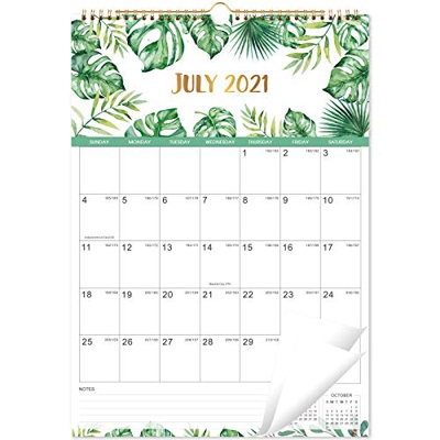 Calendario 2021-2022 – Calendario mensual de pared con papel grueso, 43,8 x 30,8 cm, enero de 2021 a junio de 2022, bloques grandes con fechas juliana