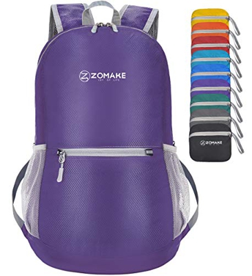 ZOMAKE Mochila Plegable Ligera 20L, Mochilas Pequeñas para Hombre Mujer, Mochilas Compacta para Viajar Senderismo(Violet)