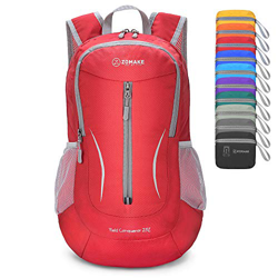 ZOMAKE Mochila Plegable Ligera 25L, Mochilas Pequeñas Compacta para Hombre, Mujer, Viajar, Senderismo, Al Aire Libre(Rojo) características