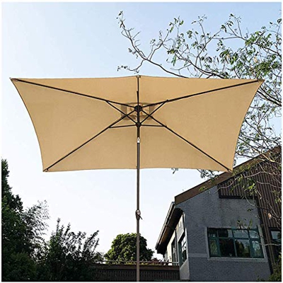 ZJDMF Terraza Jardín Sombrilla Balcón Sombrilla Anti-UV Rectangular Inclinable Ocio Resistente A La Lluvia Protector Solar Tamaño 2x3Mx2.4M / 6.56x9.8