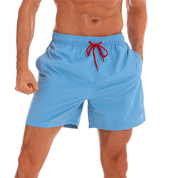 Arcweg Bañador Hombre Chico Playa Poliéster Pantalon Corto Hombre Deporte Secado Rápido Bañadores Natacion Ligero Moda Shorts Azul Claro/Cordón Rojo L precio