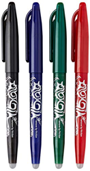 Pilot Pen Frixion - Rotulador de bola (borrable, 4 unidades), varios colores características