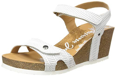 Panama Jack Julia Menorca, Sandalia con Pulsera Mujer, Blanco Blanco B5, 36 EU