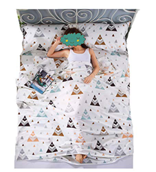 Stillshine Saco de Dormir de Algodón Sábana y Saco de Dormir Portátil Bolsa de Dormir para Adultos Hotel Hostel Camping Senderismo Avión Tren (Estilo  precio
