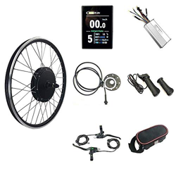 Schuck Bicicleta eléctrica de Rueda Trasera 48V 1000W 20"/ 24" / 26"/ 27.5" / 28"/ 700C con Motor de Cubo Trasero sin escobillas, Pantalla LCD8S Kit c características