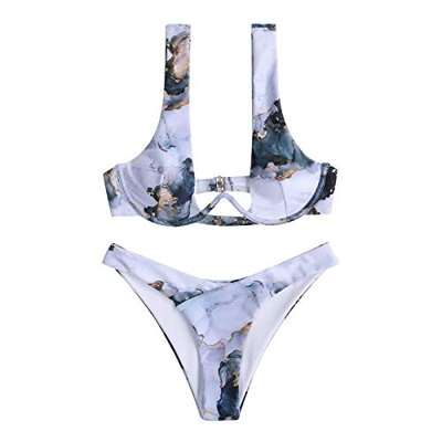 2021 Nuevo Mujer Trajes de Baño Bikini Mujer Dos Piezas Moda Ropa de Playa Push up Conjunto de Bikinis Impresión Tie Dye Sexy Bikini Tankinis Mujer Pl