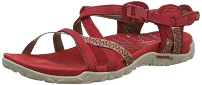 Merrell Terran Lattice II, Sandalia con Pulsera para Mujer, Rojo (Chilli Chilli), 39 EU