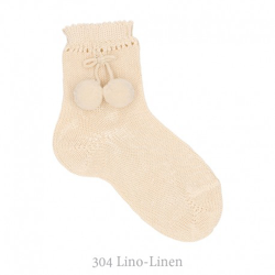 Calcetín Corto Perlé Con Borlas Condor. 304-lino 3 precio