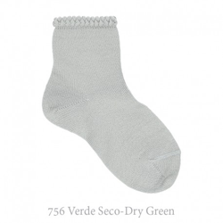 Calcetín Corto Con Puño Labrado Primavera Condor. 756-verde Seco 6 en oferta