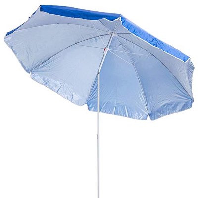 H HANSEL HOME Sombrilla de Playa, Acero, Inclinable, Protección Solar UPF+50 (Azul, Ø 200 CM)