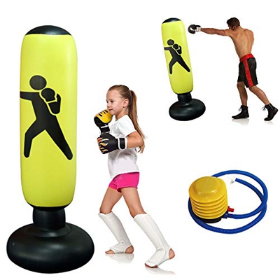 Saco de Boxeo 160 cm Hinchable de Pie con Base Gruesa para Niños Adultos Ejercicio y Alivio del estrés