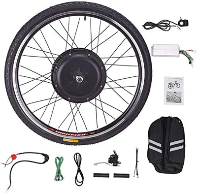 Viribus 48V 1000W Kit de Conversión para Bicecleta Eléctrica Kit de Conversión de Bicicleta Electric para Rueda Delantera 26’’ Bike Conversion Kit con