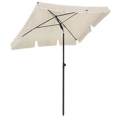 SONGMICS Parasol Rectangular para balcón 1,8 x 1,25 m, Protección UPF 50+, Parasol inclinable, Lona recubierta de PA, Bolsa de Transporte, Terraza jar