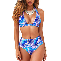 CheChury Bikini Mujer Push up Impresión Traje de baño Conjuntos Cintura Alta Bañador Mujer de Talle Alto Vintage Bikini Set para Mujer precio