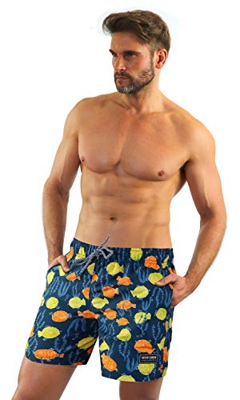 Sesto Senso Bañador de Natacion para Hombre Pantalones Cortos de Baño Bañadores con Forro XL Pez