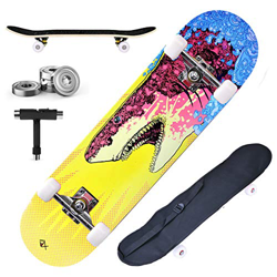 DnKelar Skateboard 79x20cm Tabla de Madera para Principiantes con rodamientos de Bolas ABEC-7 31 '' Madera de Arce de 7 Capas y Ruedas de 90A con Bols características