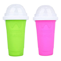 2 piezas Magic Quick Frozen Smoothies Cup de doble capa para jugo de jugo de silicona exprimir taza de enfriar taza casera batido de leche helado para en oferta