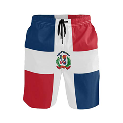 FANTAZIO - Pantalones cortos de playa con cordón con bandera de República Dominicana características