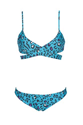 ARENA W Triangle Two Piece Bikini Triangular Reversible Mujer Allover, Mint-Black, 42