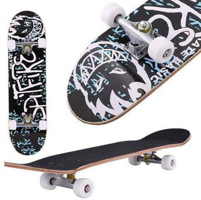 Oppikle Monopatín completo con rodamientos ABEC-9 y 9 capas de madera de arce 95A de dureza para principiantes y profesionales, soporta hasta 100 kg, 