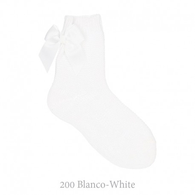 Calcetín Corto Punto Bobo Con Lazo Condor. 200-blanco 3