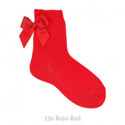 Calcetín Corto Punto Bobo Con Lazo Condor. 550-rojo 1 características