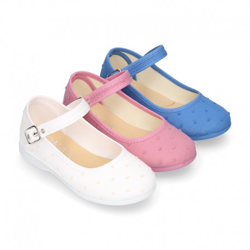 Mercedita Niña Correa Atrasada En Algodón Plumeti. 18 Blanco en oferta