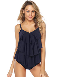 Abollria Mujer Tankinis sin Hombros Conjunto de Bañador Dos Piezas Traje de Baño Sexy Swimsuit Vintage Ropa de Baño para Verano precio