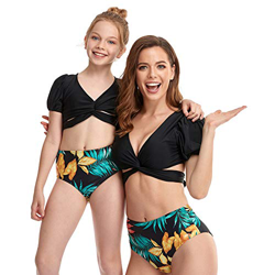 Bonfor Bikini Niña 2-12 años & Bikinis Mujer 2021 Brasileños Braga Alta Leopardo Marca - Ropa de Baño Madre e Hija, Tajes de Baño 2 Piezas (Negro, M) características