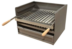 Cajón para Barbacoa con Parilla Inoxidable, barbacoa 50x41 CM carbón y leña con 3 alturas y cajón para cenizas. precio