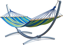 Potenza Hamaca con Soporte De Jardin Exterior para 2 Personas Doble Multicolor Hamaca De Tela XXL 220x160 200kg Marco De Acero Soporte Hamaca hasta 22 precio