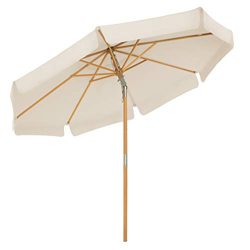SONGMICS Parasol de jardín de 3 m, Sombrilla Octogonal con protección UPF50+, Mástil y Varillas de Madera, Inclinable, Base no Incluida, para el balcó en oferta