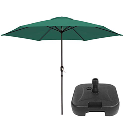 Pack de Parasol jardín Fijo Verde de Aluminio de Ø 270 cm. y Base de Parasol - LOLAhome en oferta