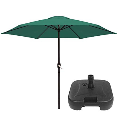 Pack de Parasol jardín Fijo Verde de Aluminio de Ø 270 cm. y Base de Parasol - LOLAhome