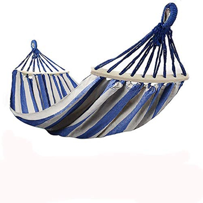HENG FENG Hamaca de Lona de Algodón 220 * 150 cm con Varillas de Madera de 80 cm y Almohada Portátil para Jardines Interiores y Exteriores Carga de Ca
