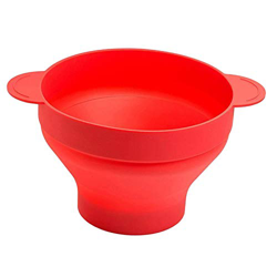 Fenteer Tazón de Palomitas de maíz Plegable Reutilizable de Silicona Fabricante de Palomitas de maíz Plegable de microondas Cubo con Tapa - Red en oferta