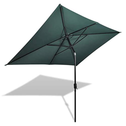 Parasol Rectangular para terraza con Poste de Acero, 300 x 200 cm, Sombrilla con Manivela para Exterior, jardín, Verde características