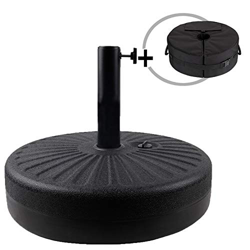 Eletiffi 2 en 1 Sombrilla Terraza Pie Base Jardin con de para Grandes Parasol Playa Rellenable Plástico Incluido Agua Peanas Soporte Redondo Apoyo 38m características