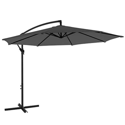 SONGMICS Parasol excéntrico, Sombrilla de terraza Ø 3 m, con Base, Manivela para Abrir y Cerrar, Protección UPF50+, para Patio de jardín, Gris GPU016G en oferta