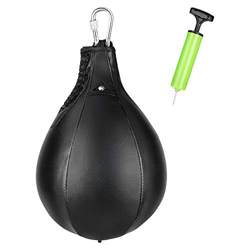 Pera Boxeo Cuero Achort Velocidad Rápida Speed​Bag Saco Boxeo Colgante con Inflador Conjunto Entrenamiento Entrenamiento Físico Deportivo Adulto Profe precio