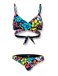ARENA W Triangle Two Piece Bikini Triangular Reversible Mujer Allover, Black Multi-Black, 42 precio