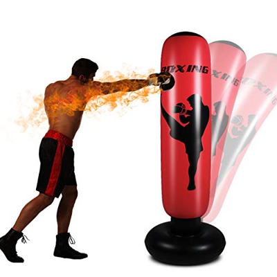 Saco de boxeo para niños, columna de boxeo inflable, para practicar karate, taekwondo, fitness, descompresión, entrenamiento de combate con bomba de a